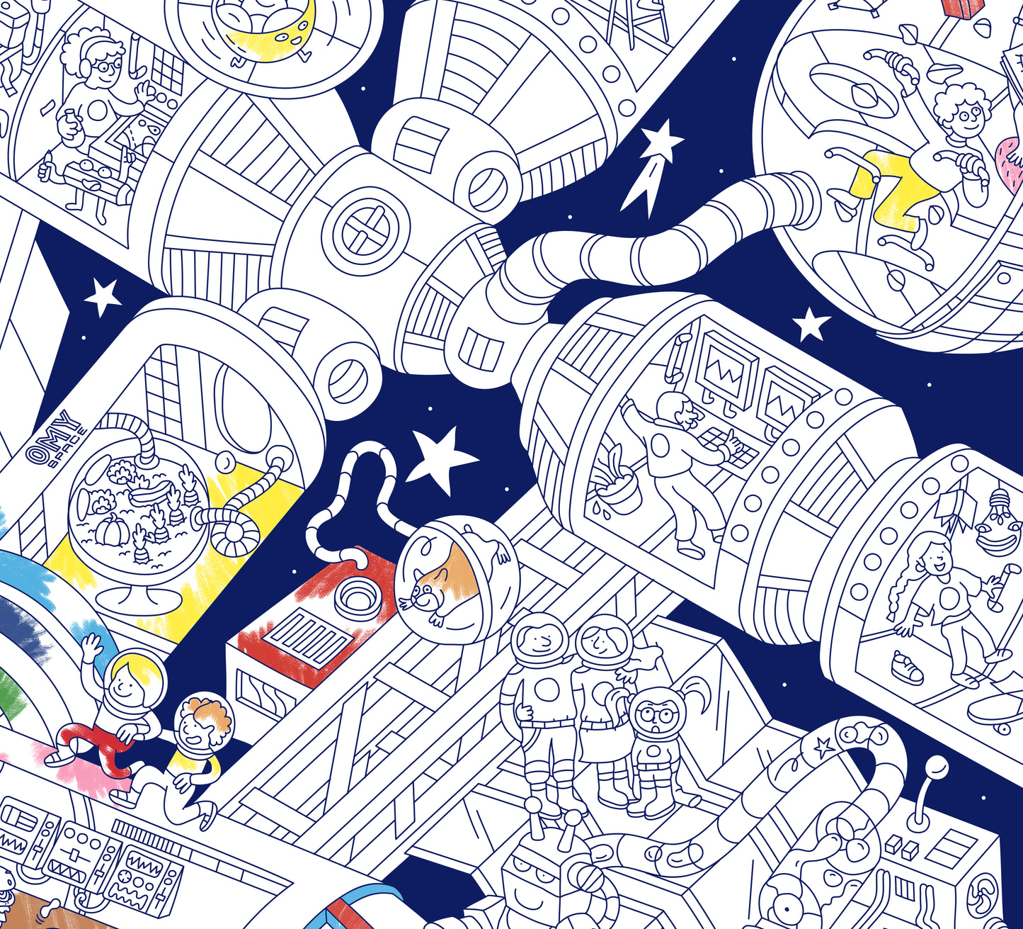 Space Station Glow - Póster gigante con stickers