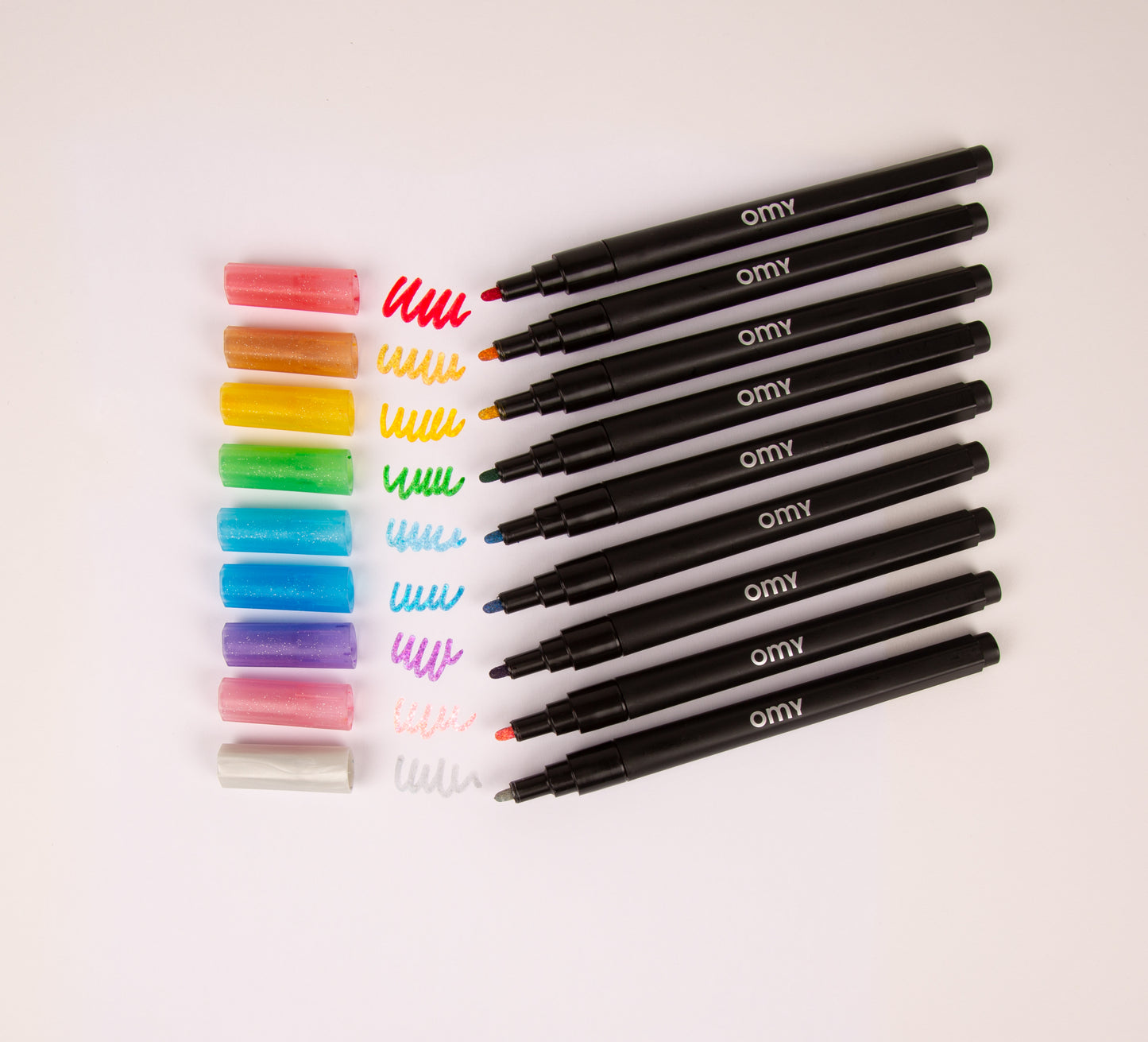 Glitter Markers - 9 piezas