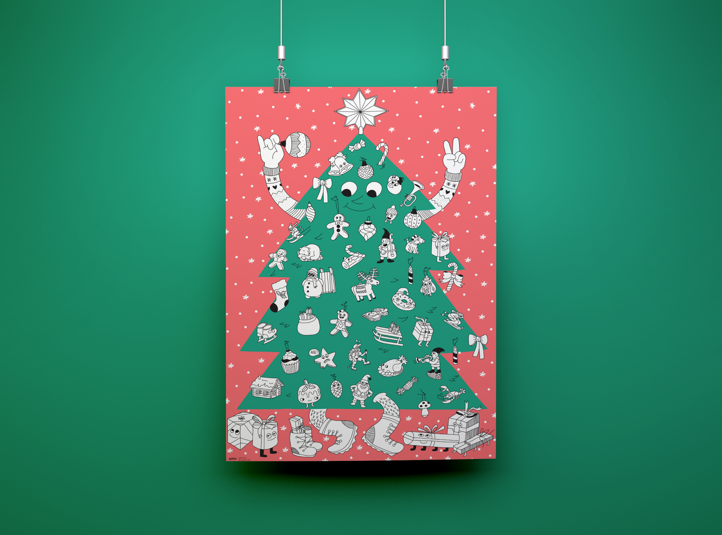 Christmas Tree - Póster gigante con stickers