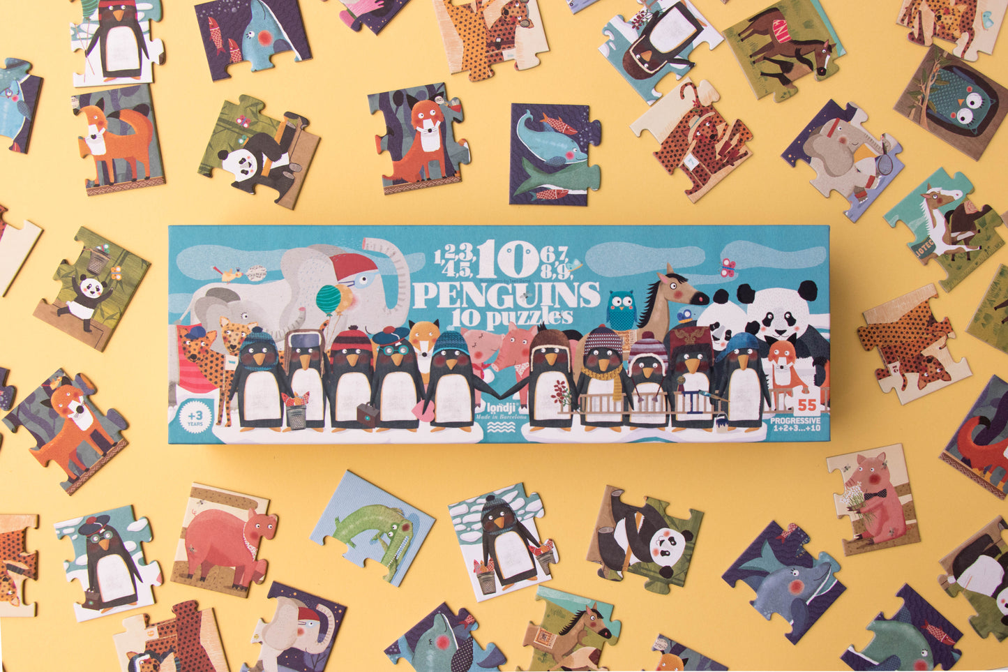 10 Penguins - Puzzle 55 piezas