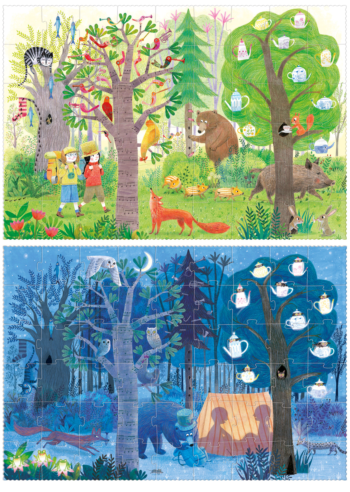 Day and Night in the Forest - Puzzle 54 piezas